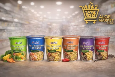 Sopa Xinful 65 grs sabor Carne Pollo Vegetales y Camaron por 24 unidades